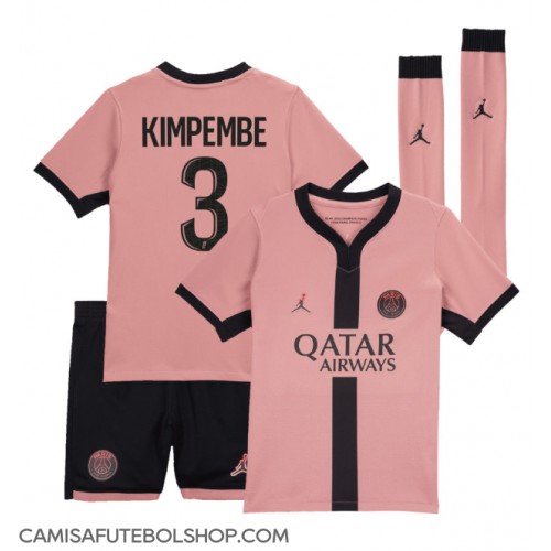 Camisa de time de futebol Paris Saint-Germain Presnel Kimpembe #3 Replicas 3º Equipamento Infantil 2024-25 Manga Curta (+ Calças curtas)